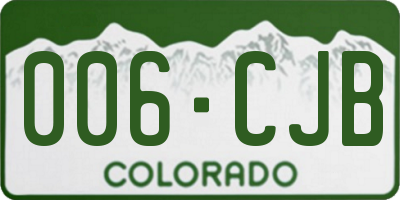CO license plate 006CJB