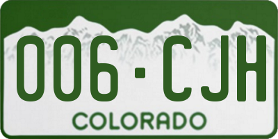 CO license plate 006CJH