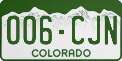 CO license plate 006CJN