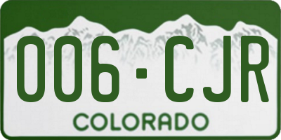 CO license plate 006CJR