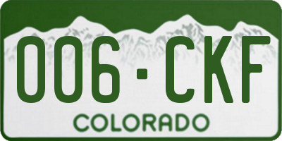 CO license plate 006CKF