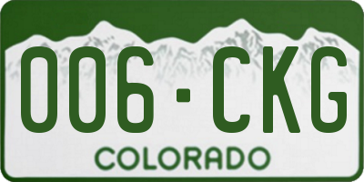CO license plate 006CKG