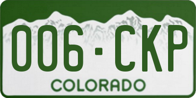 CO license plate 006CKP