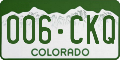 CO license plate 006CKQ