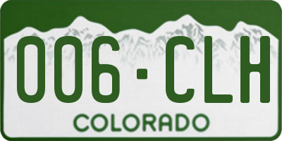 CO license plate 006CLH