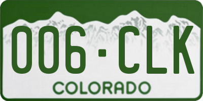 CO license plate 006CLK