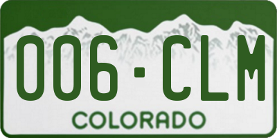 CO license plate 006CLM