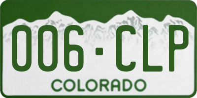 CO license plate 006CLP