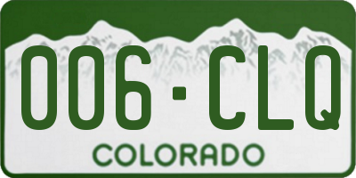 CO license plate 006CLQ