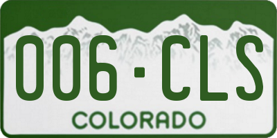 CO license plate 006CLS