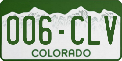 CO license plate 006CLV