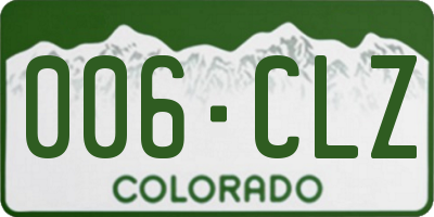 CO license plate 006CLZ