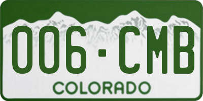 CO license plate 006CMB