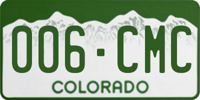 CO license plate 006CMC