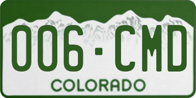CO license plate 006CMD