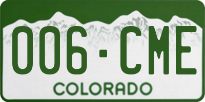 CO license plate 006CME