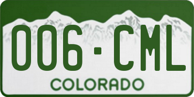 CO license plate 006CML
