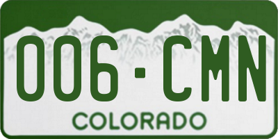 CO license plate 006CMN