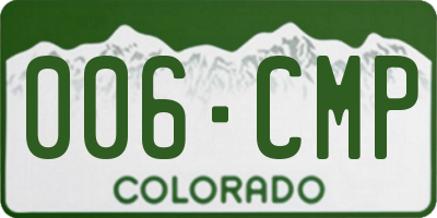CO license plate 006CMP