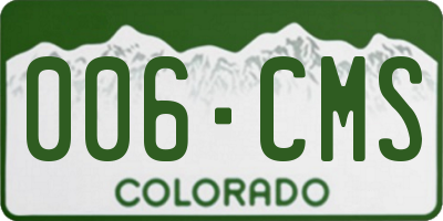 CO license plate 006CMS
