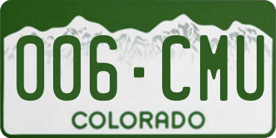 CO license plate 006CMU
