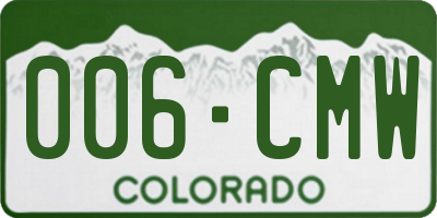 CO license plate 006CMW