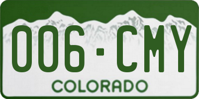 CO license plate 006CMY
