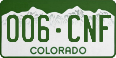 CO license plate 006CNF