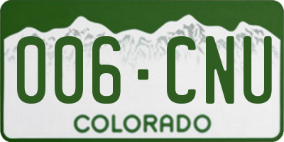 CO license plate 006CNU