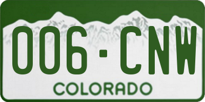 CO license plate 006CNW