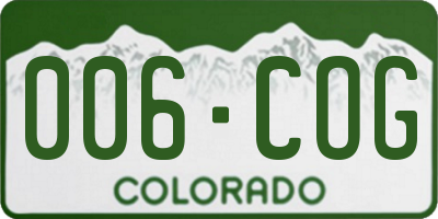 CO license plate 006COG