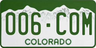 CO license plate 006COM