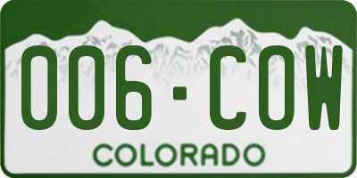 CO license plate 006COW