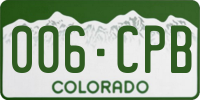 CO license plate 006CPB