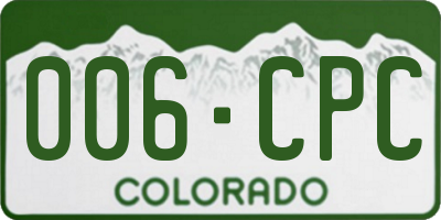 CO license plate 006CPC