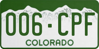 CO license plate 006CPF