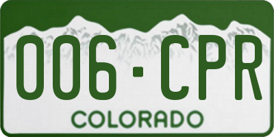CO license plate 006CPR