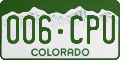 CO license plate 006CPU
