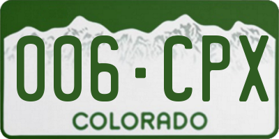 CO license plate 006CPX