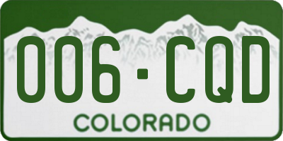 CO license plate 006CQD