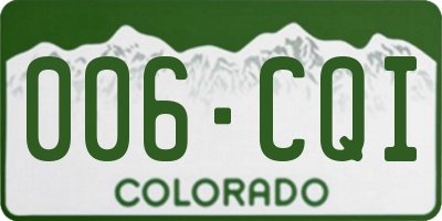 CO license plate 006CQI