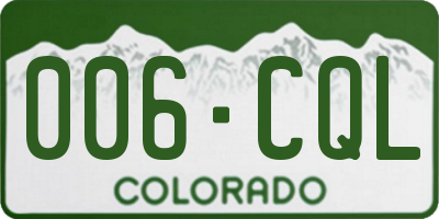 CO license plate 006CQL