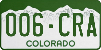 CO license plate 006CRA