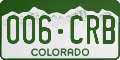 CO license plate 006CRB