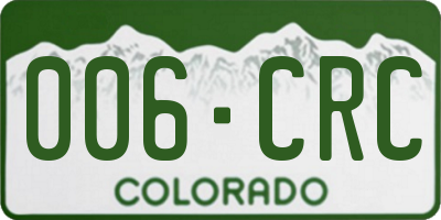 CO license plate 006CRC