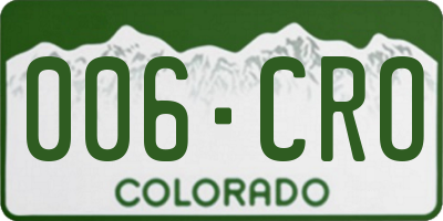 CO license plate 006CRO