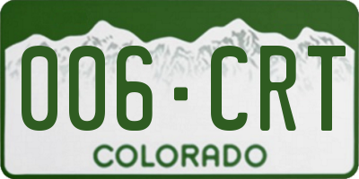 CO license plate 006CRT