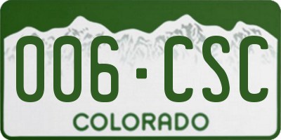 CO license plate 006CSC