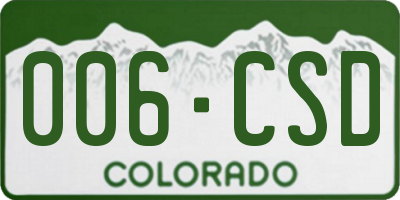 CO license plate 006CSD
