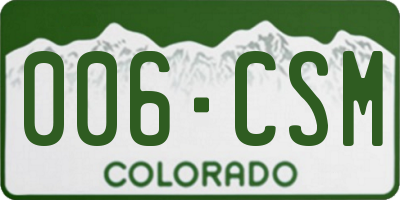 CO license plate 006CSM